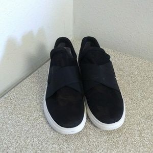Sam Edelman Black Mesh Elastic Slip On Sneakers